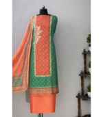 Pure Jam Satin Digital Print with New Concept Self Embroidery