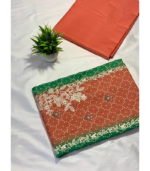 Pure Jam Satin Digital Print with New Concept Self Embroidery - Image 3