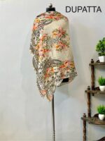 Floral Embroidered Suit Set with Dupatta - Image 4
