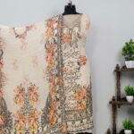 Floral Embroidered Suit Set with Dupatta
