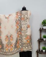 Floral Embroidered Suit Set with Dupatta