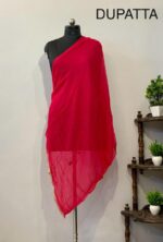 Mustard Yellow Silk Suit Set with Pink Dupatta - Image 4
