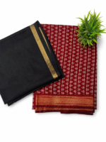 Red Maheshwari Block Print Suit Set with Dupatta - Image 4