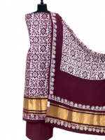 Maroon Maheshwari Batik Print Suit Set with Dupatta